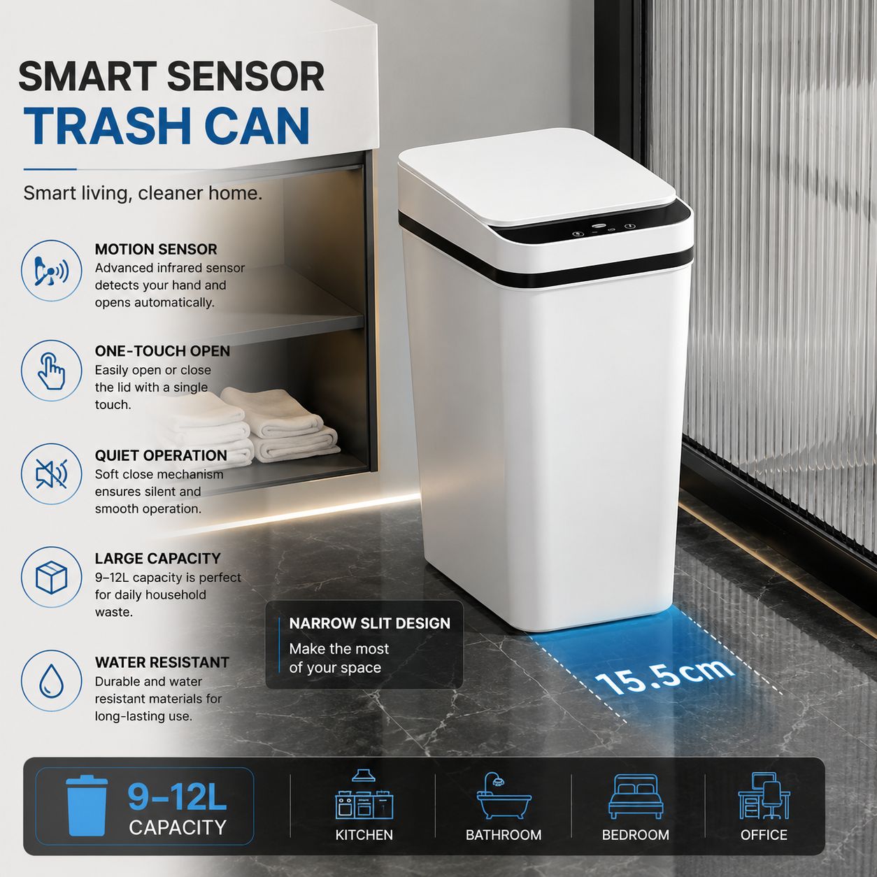 Smart Motion Sensor Trash Can