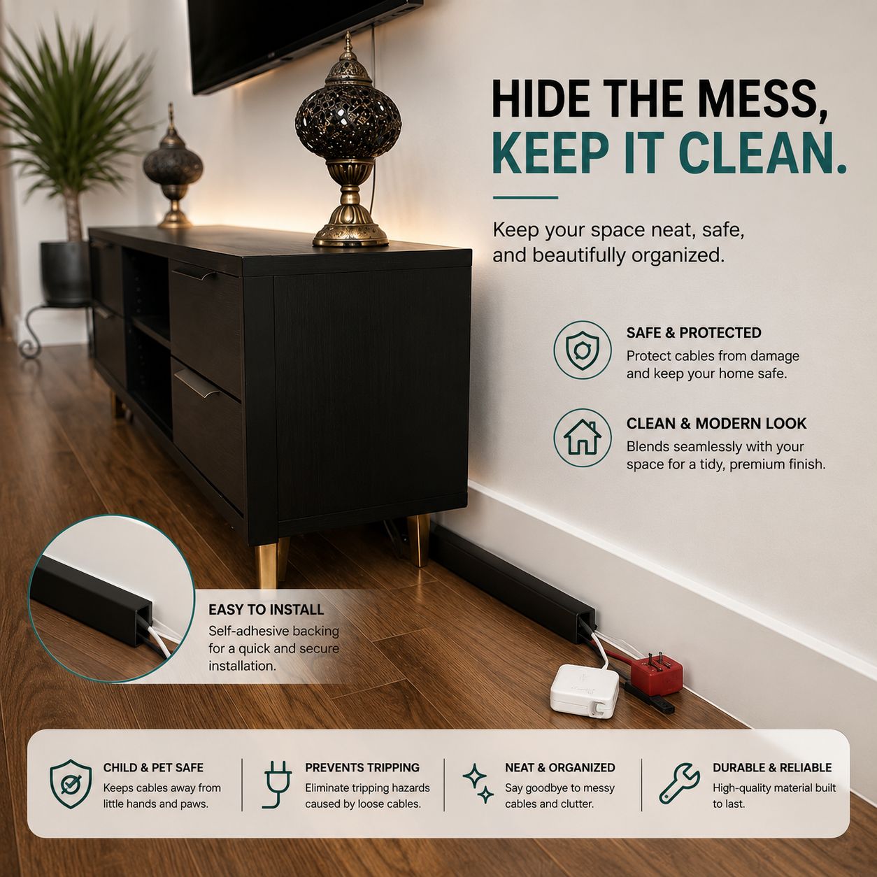 Premium Cable Management Sleeve – Hide & Organize Cables