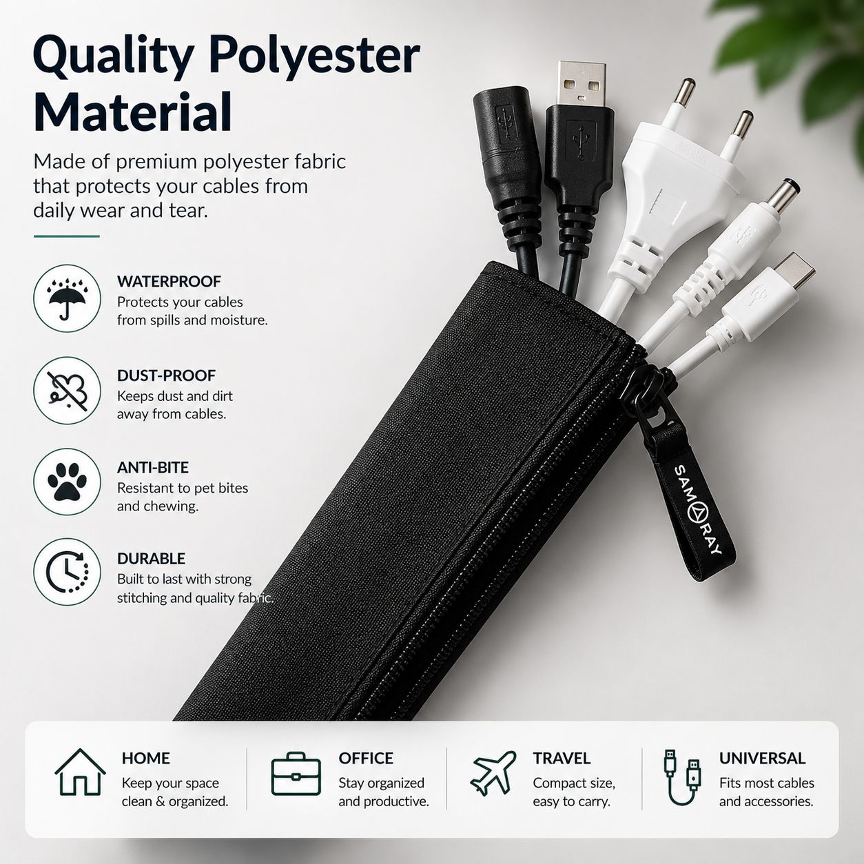 Premium Cable Management Sleeve – Hide & Organize Cables