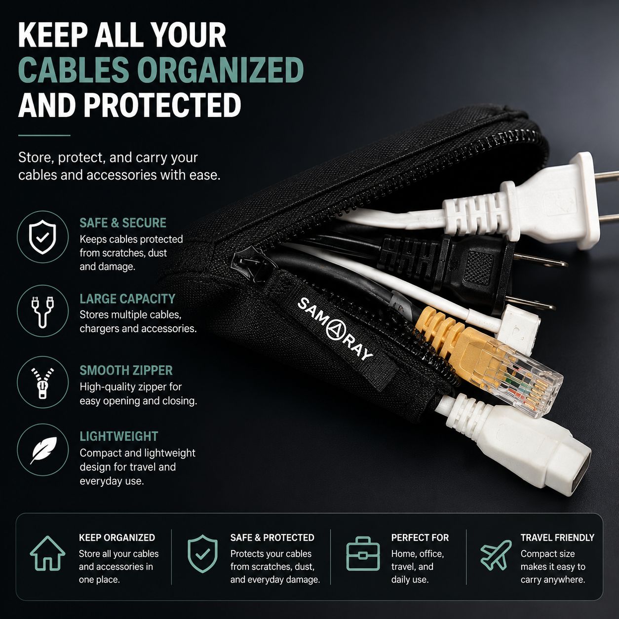 Premium Cable Management Sleeve – Hide & Organize Cables