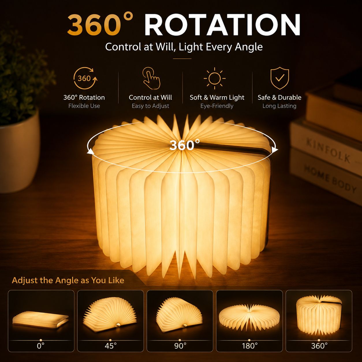 Luxury Foldable LED Book Lamp