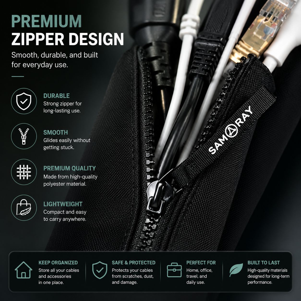 Premium Cable Management Sleeve – Hide & Organize Cables