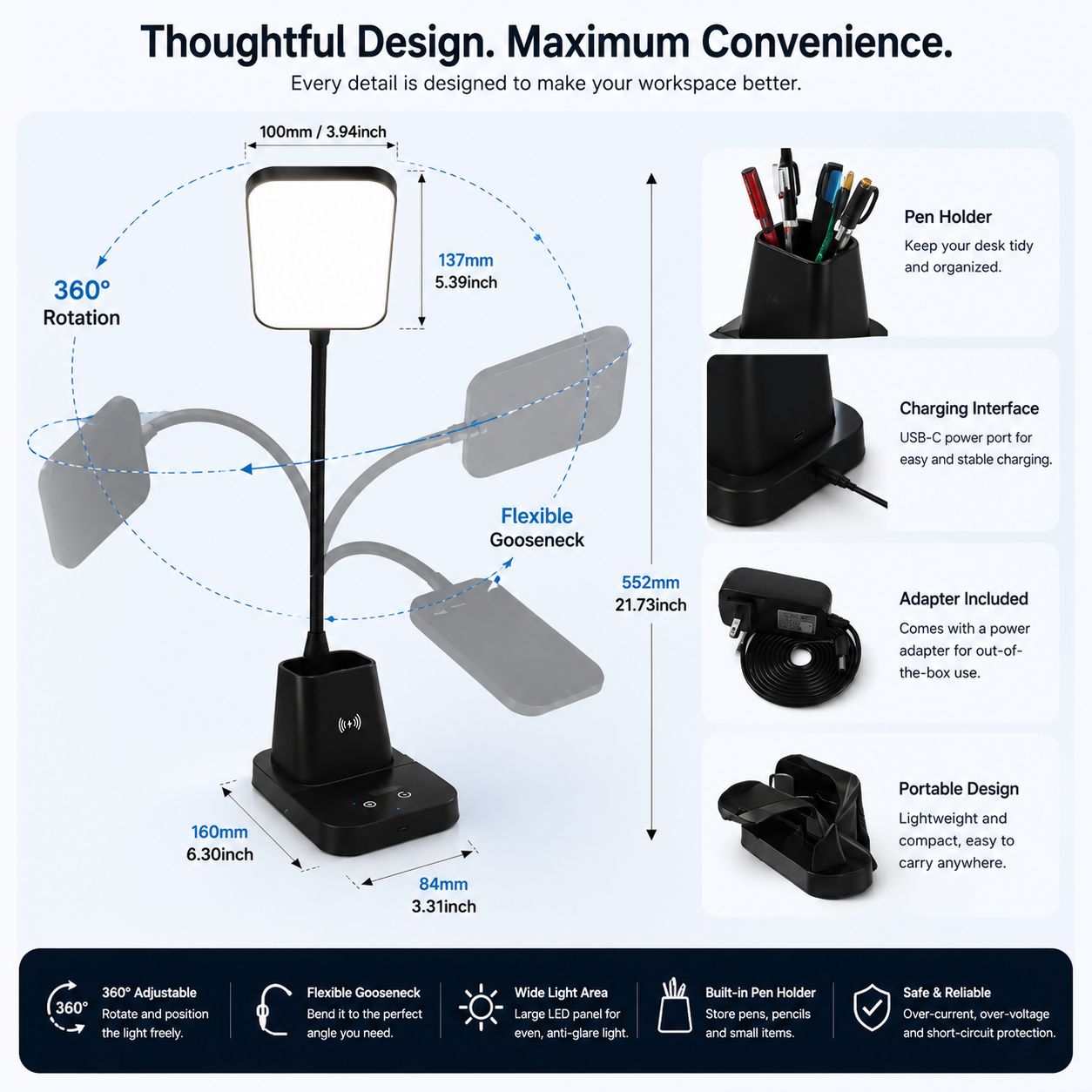 LumaCharge™ LED Desk Lamp