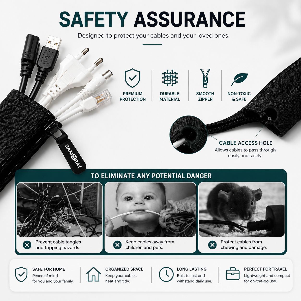 Premium Cable Management Sleeve – Hide & Organize Cables