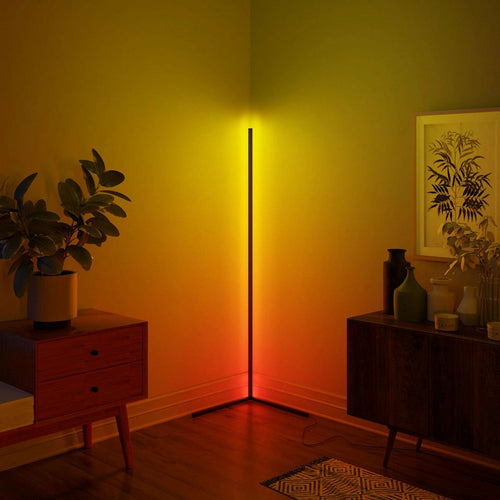 Smart RGB Corner Floor Lamp – Modern Ambient LED Light with Remote Control